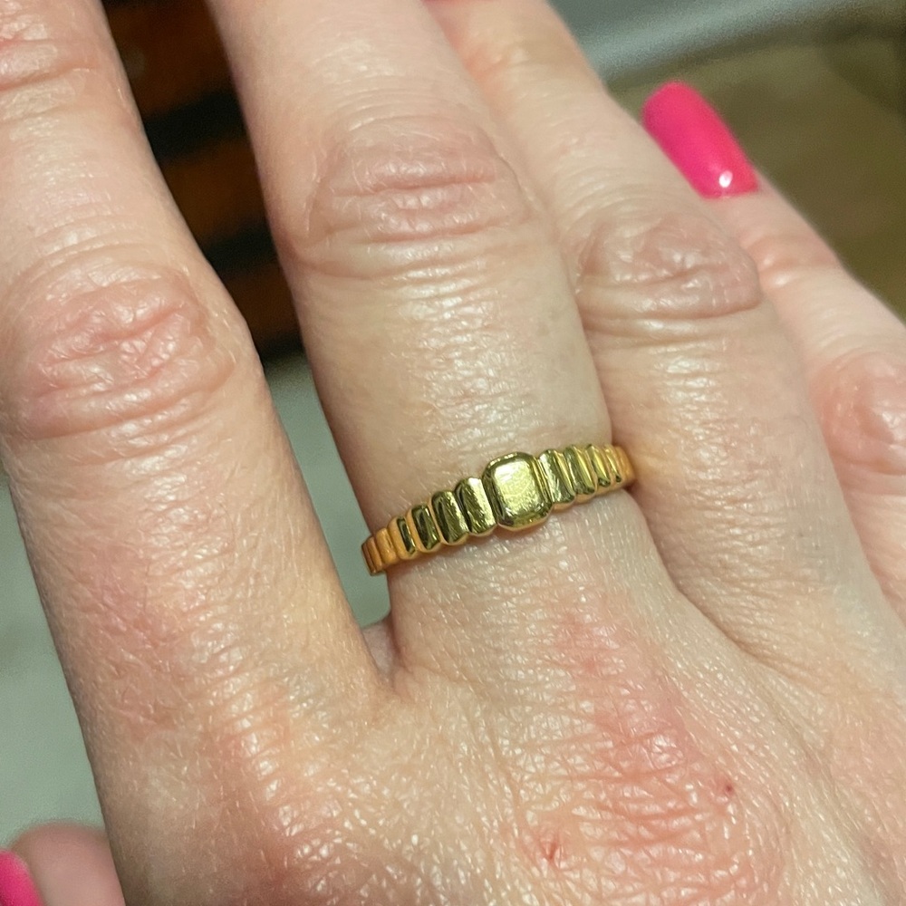 Art Deco Gold-Toned Stacking Ring